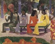 Paul Gauguin ta matete(we shall not go to the market today oil painting